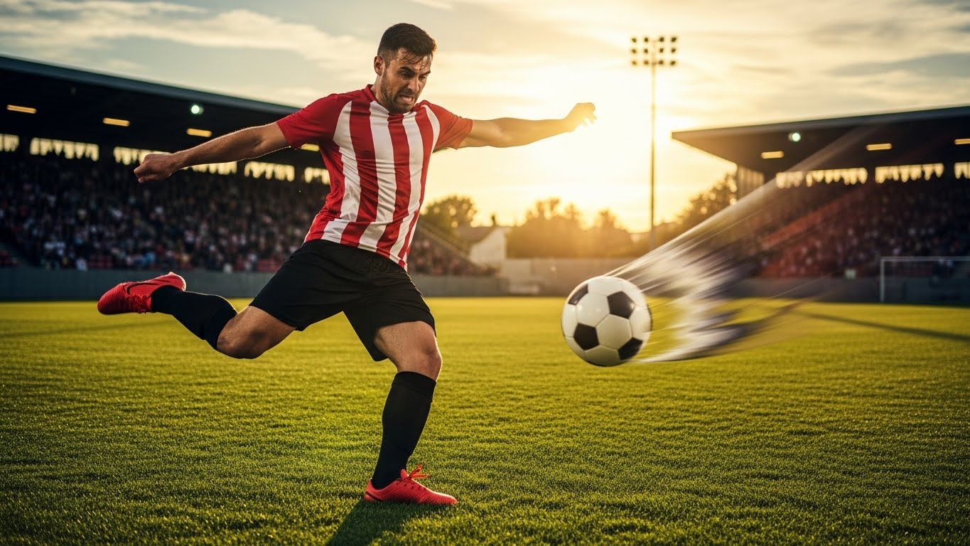 Dynamic soccer action in sports photography editing