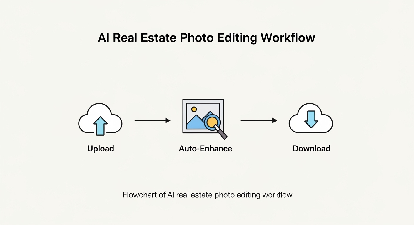 Flowchart of AI real estate photo editing workflow