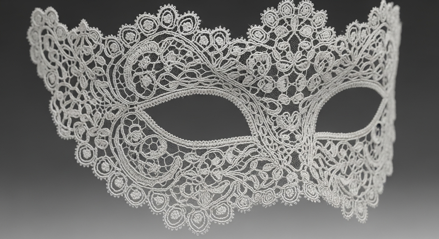 High-precision image masking applied to intricate lace fashion accessory