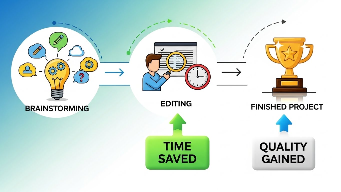 Productivity boost through outsourcing editing.