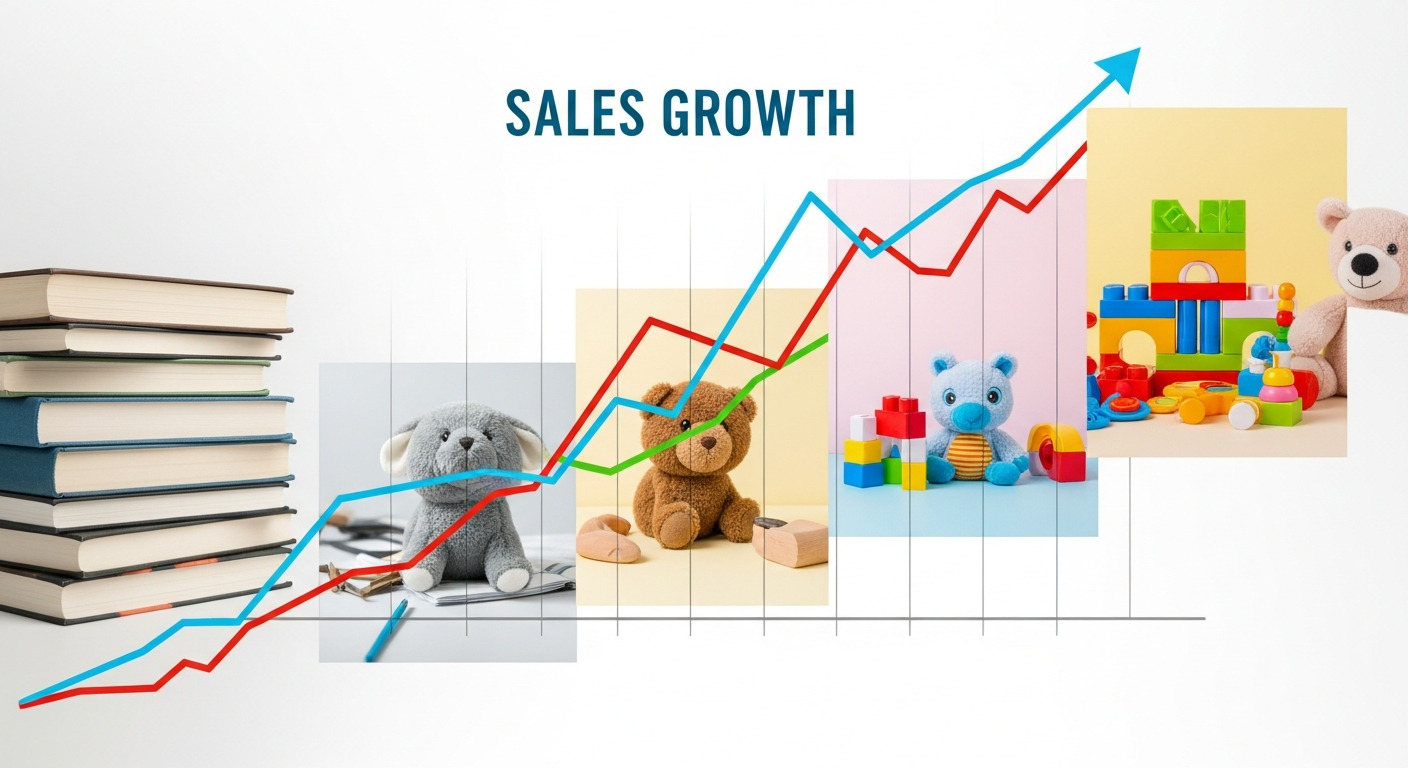 Sales growth chart linked to professional Amazon photo editing benefits