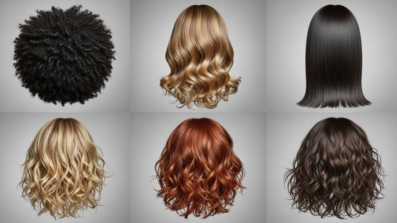 Variety of hair textures for advanced photo editing techniques