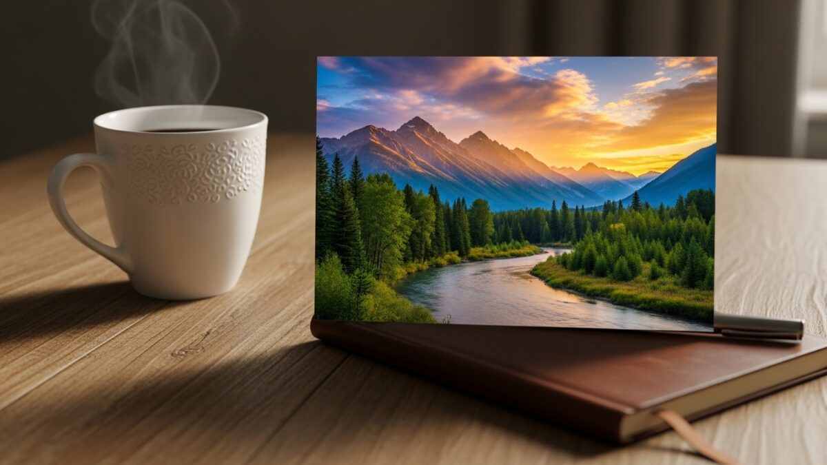 4x6 photo print on a table illustrating common photo size usage