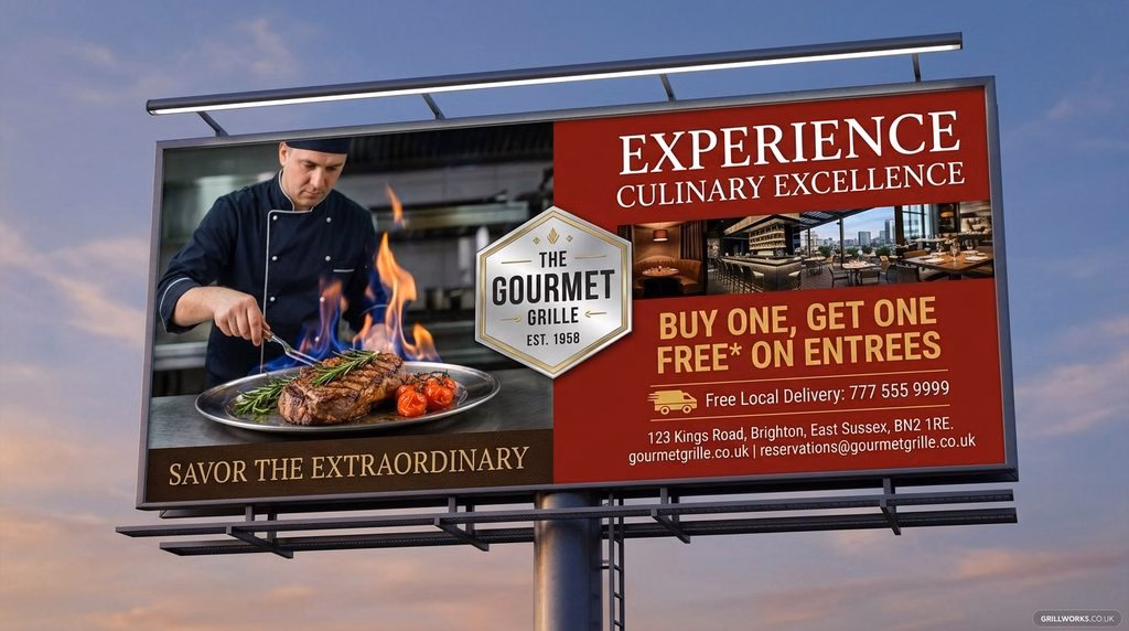 Advertising billboard poster design example