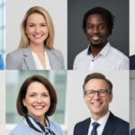 Diverse professional headshot examples showcasing confidence and personality.