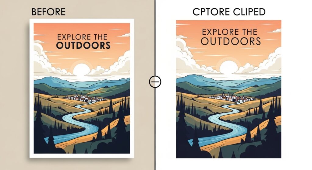 Final poster design incorporating clipping path in Illustrator