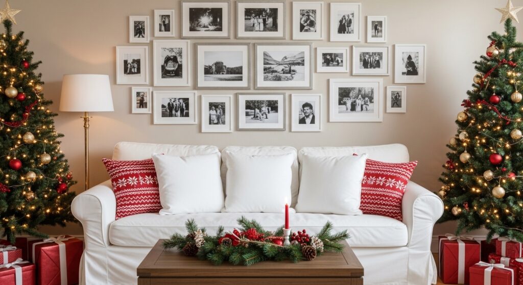 Framed 8x10 photo displayed on living room wall