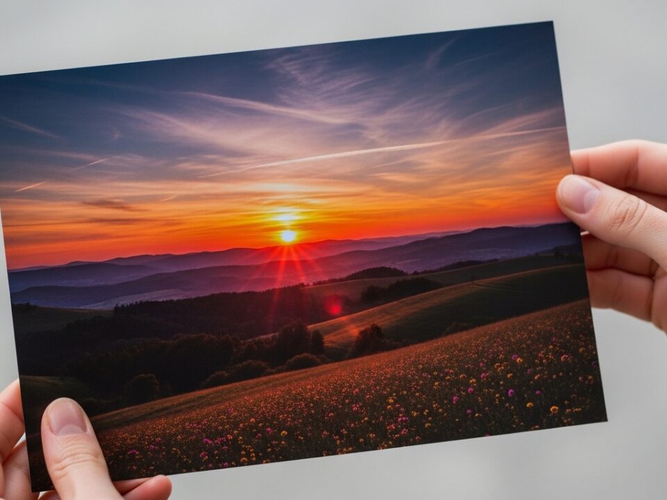 Hands-holding-a-vivid-landscape-photo-print-showcasing-standard-sizes.