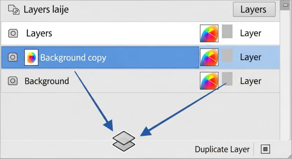 Photoshop layers panel showing duplicated background for color editing