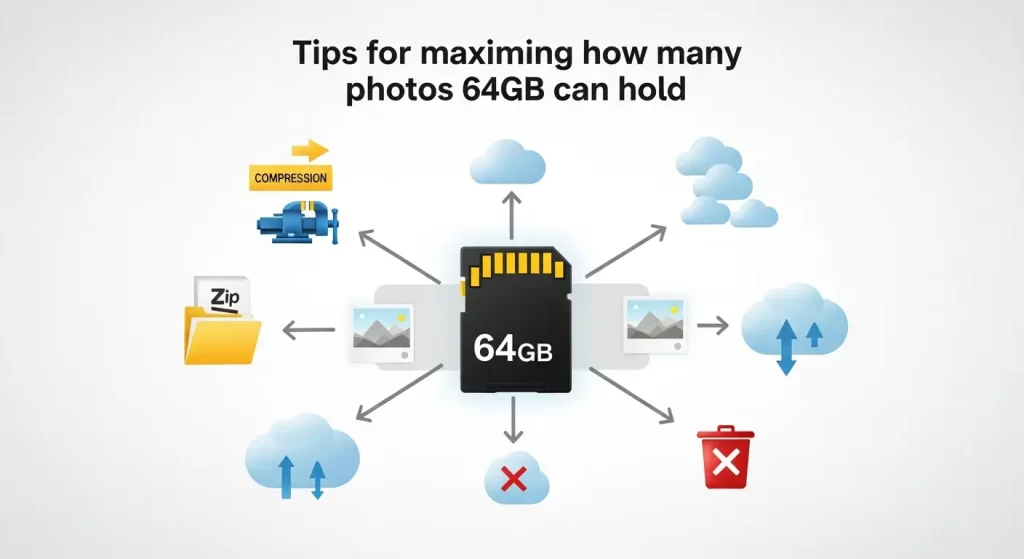 Tips for maximizing how many photos 64GB can hold