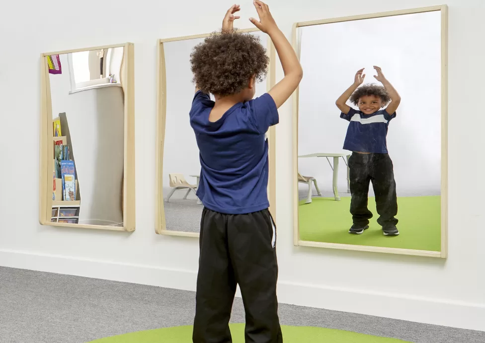 Funhouse curved distorting mirror