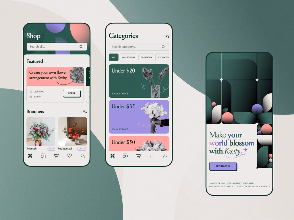 Mobile app UI UX design example
