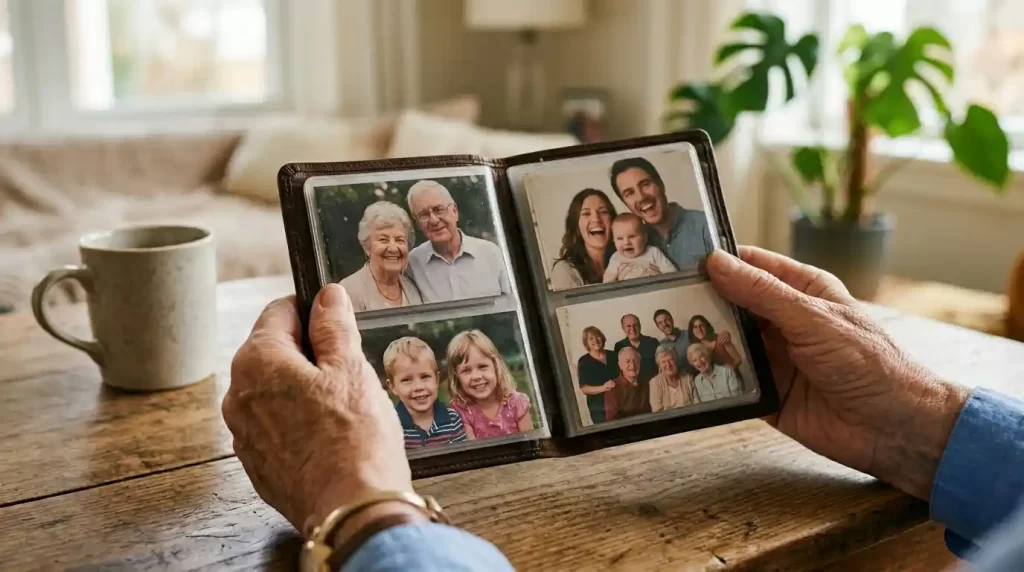 Cherished family moments preserved in wallet size photos carried daily