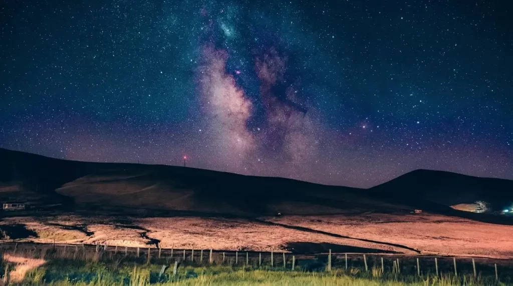 Milky Way galaxy photographed with long exposure astrophotography