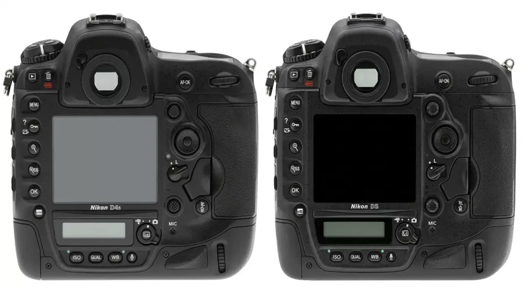 Nikon D4S vs Nikon D4 rear panel comparison