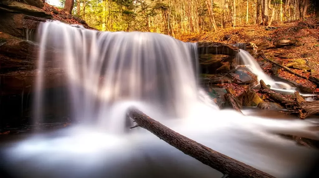 Silky long exposure waterfall captured using a 10-stop neutral density filter