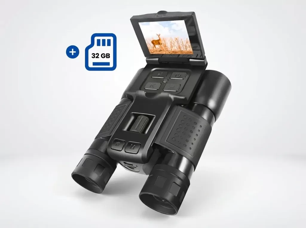 12x32 digital binoculars with LCD display and SD card slot