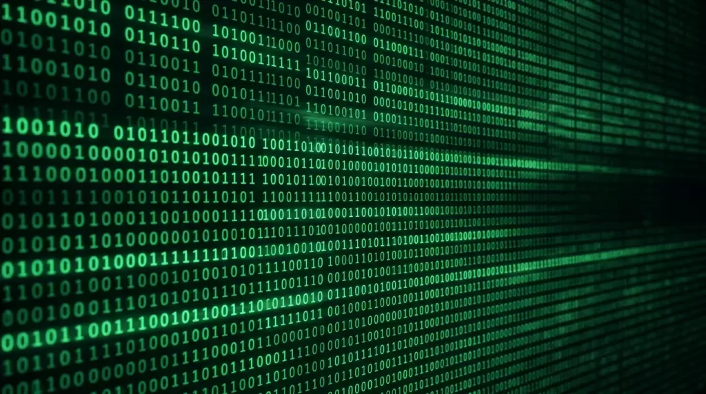 Binary code background of 1s and 0s