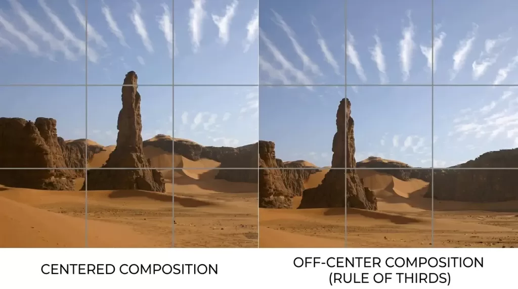 Centered vs off-center composition comparison