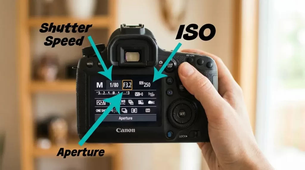 adjusting DSLR in manual mode