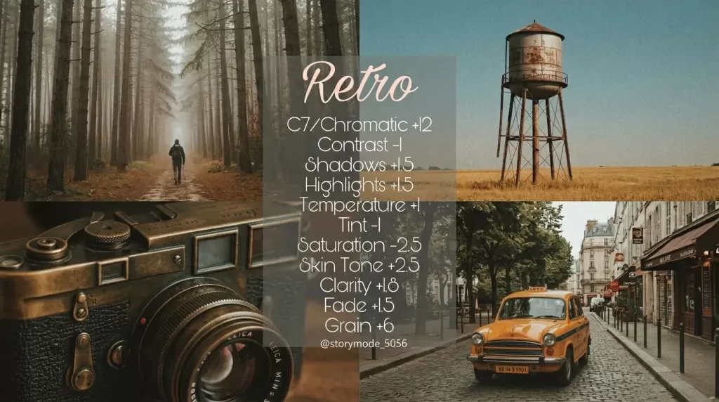 VSCO film filter aesthetic preset examples on mobile