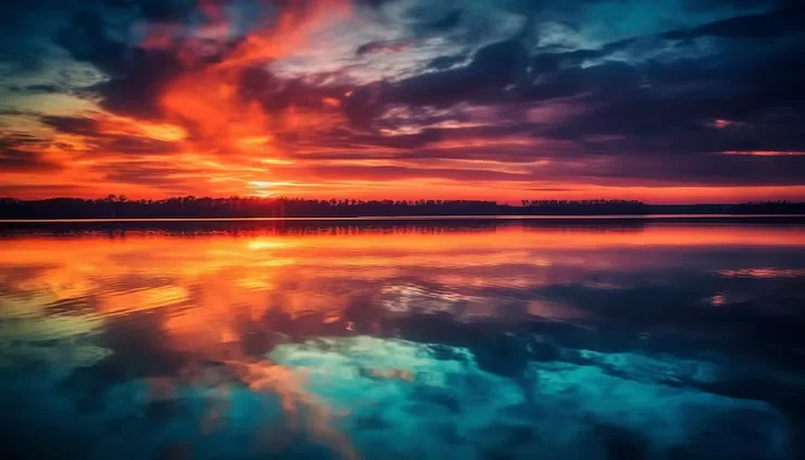 Vibrant sunset landscape showing range of colors visible to human eye