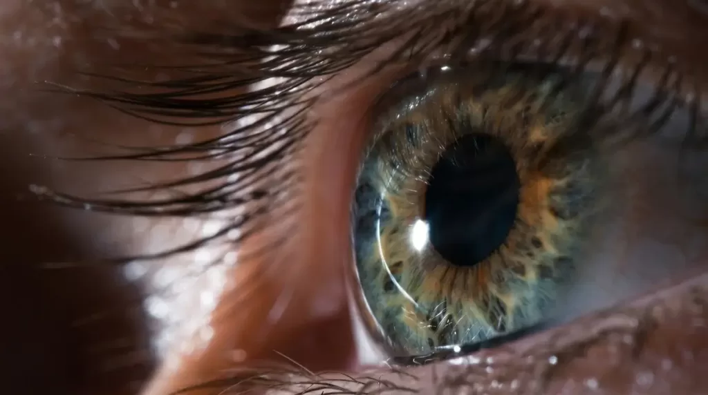 macro close-up of human eye iris and pupil