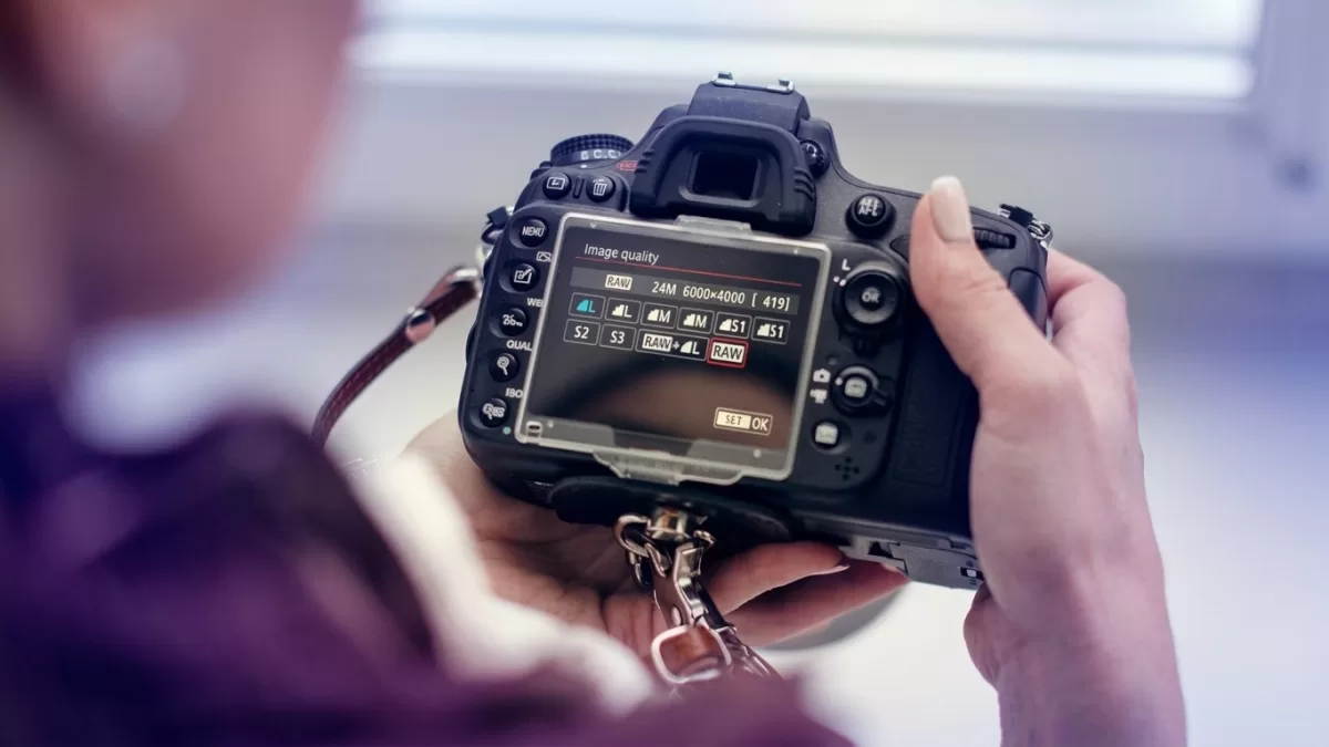 Camera capturing a RAW image