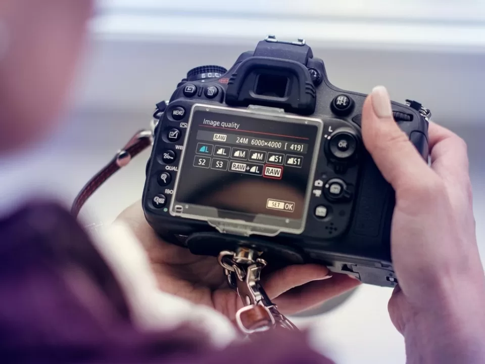 Camera capturing a RAW image