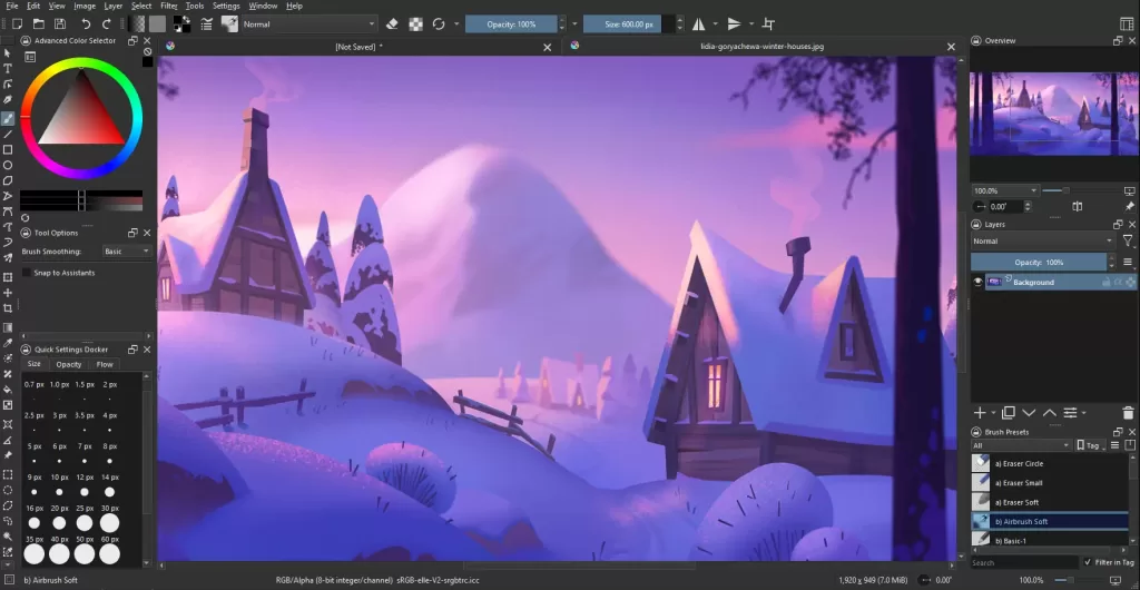 Krita digital art and painting software interface