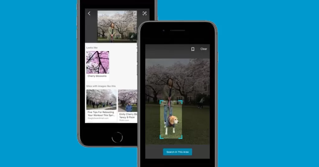 Microsoft Bing Visual Search interface on Android smartphone