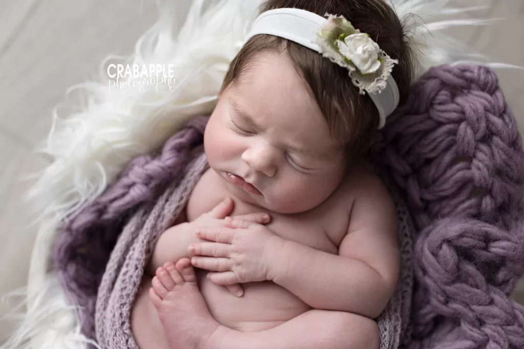 Newborn portrait showing natural skin color
