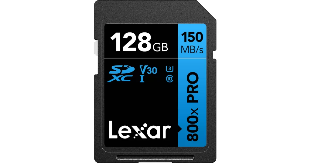 128GB SDXC card designed for professional cameras