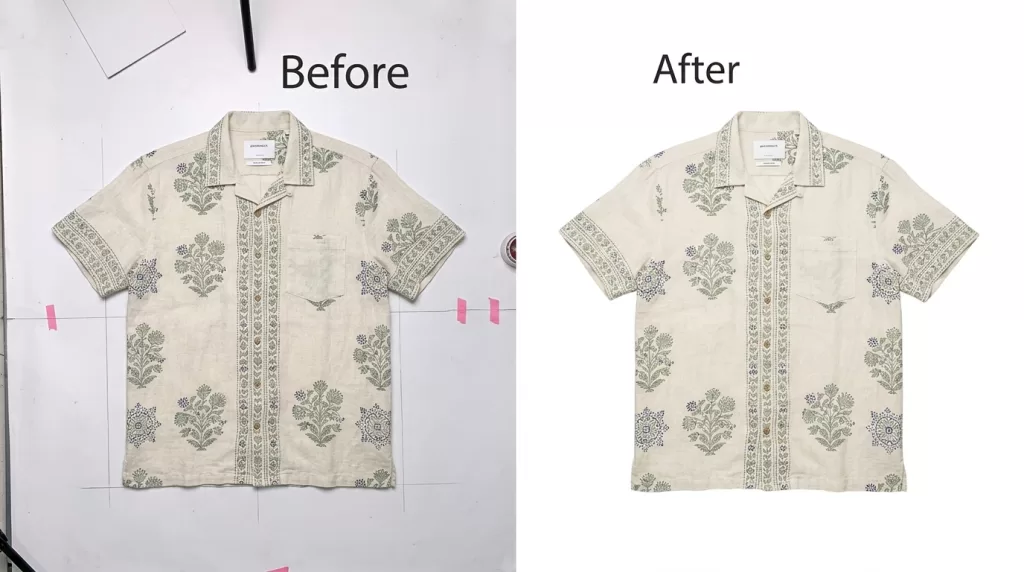 Flat lay clothing product photography clipping path ecommerce