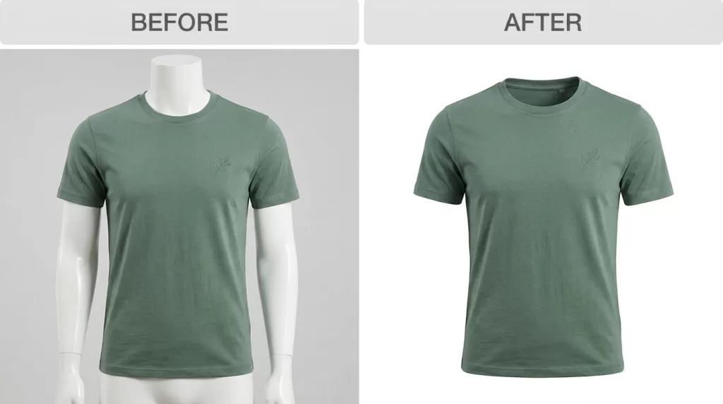 Ghost mannequin T-shirt cutout ecommerce