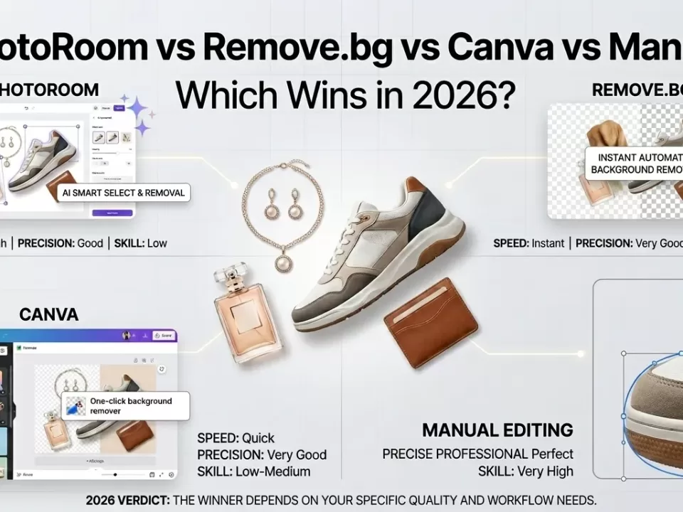 Remove.bg vs PhotoRoom vs Canva vs Manual Editing: The Honest 2026 Comparison