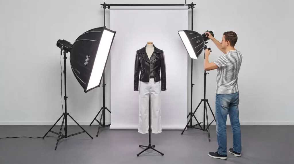 Softbox lighting kit apparel studio photography