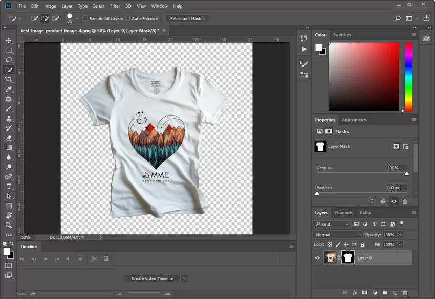 Layer mask enabling non destructive background removal
