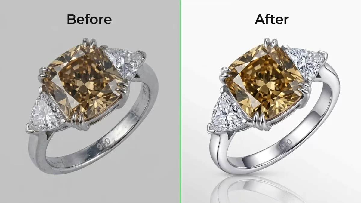 Diamond ring jewelry retouching sparkle enhancement