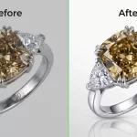 Diamond ring jewelry retouching sparkle enhancement