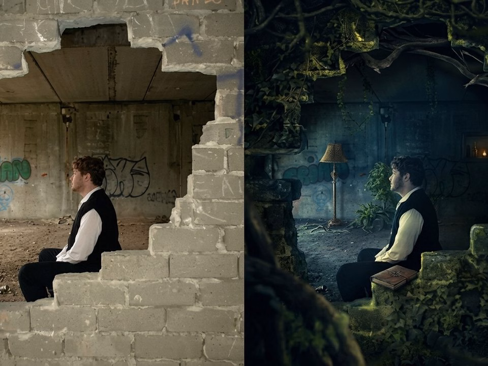 Before and after photo manipulation example