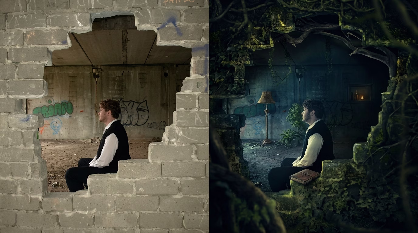 Before and after photo manipulation example