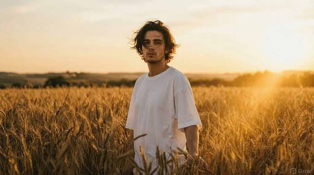 Golden hour cinematic portrait generated with Grok