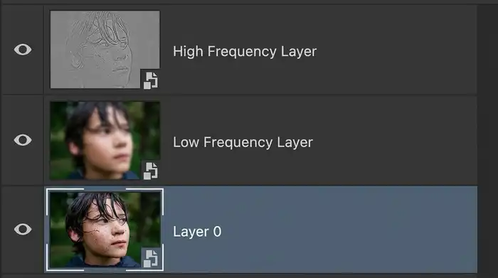 High and low frequency layer breakdown