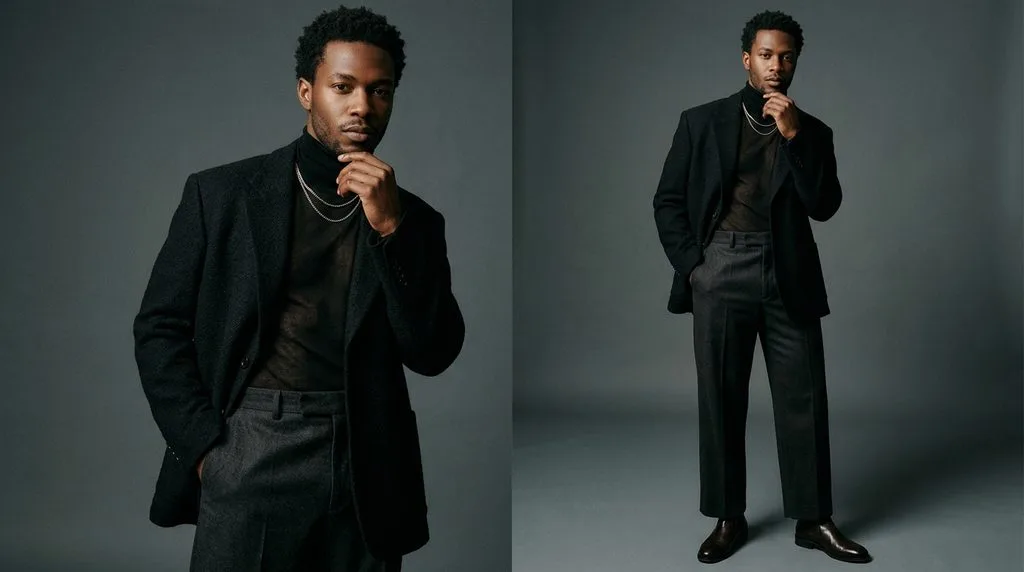High fashion studio portrait with elegant pose