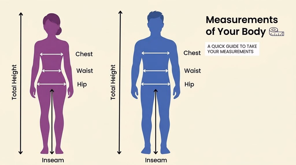 How to measure bust, waist and hips