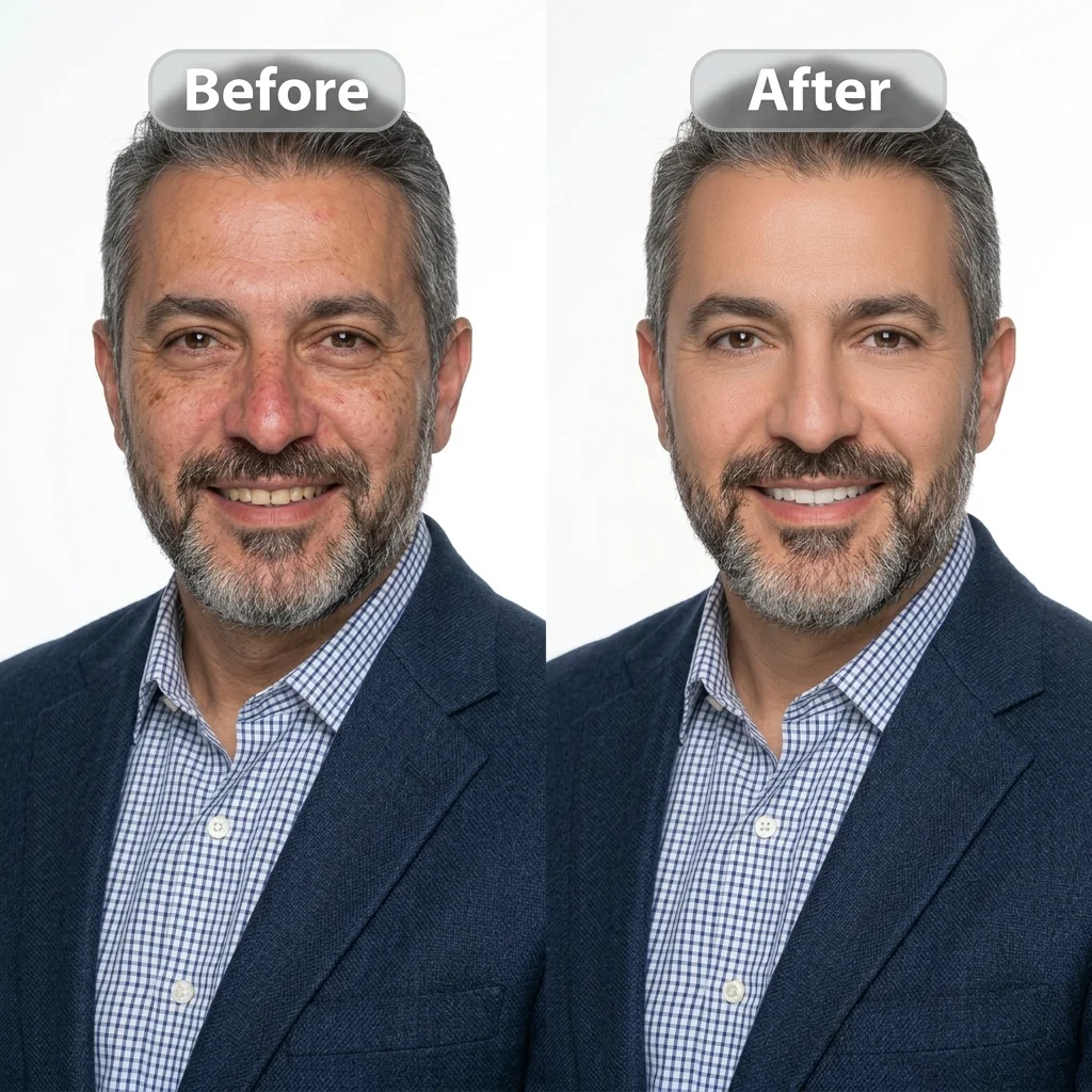 Professional photo retouching service example
