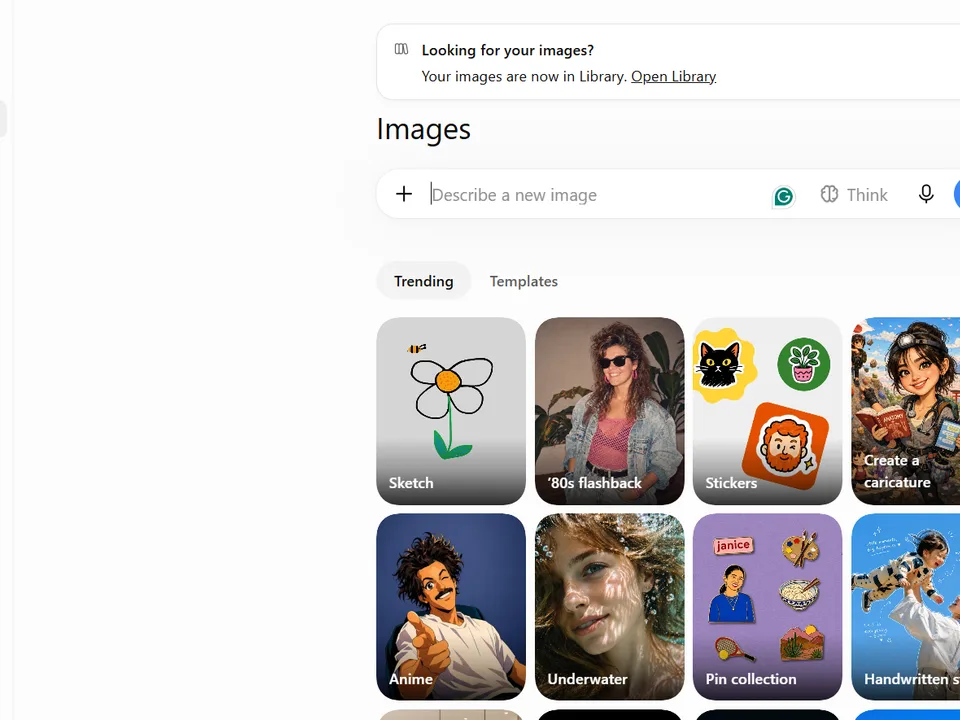 ChatGPT image generator interface