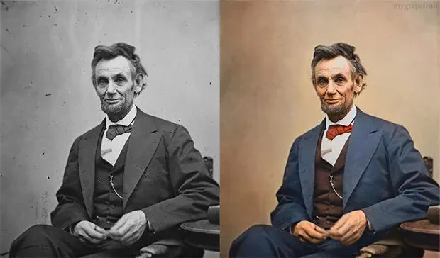 Restore and colorize old faded photo with a Gemini AI prompt