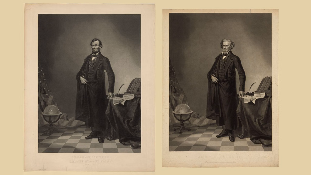 Lincoln-Calhoun composite portrait 1865